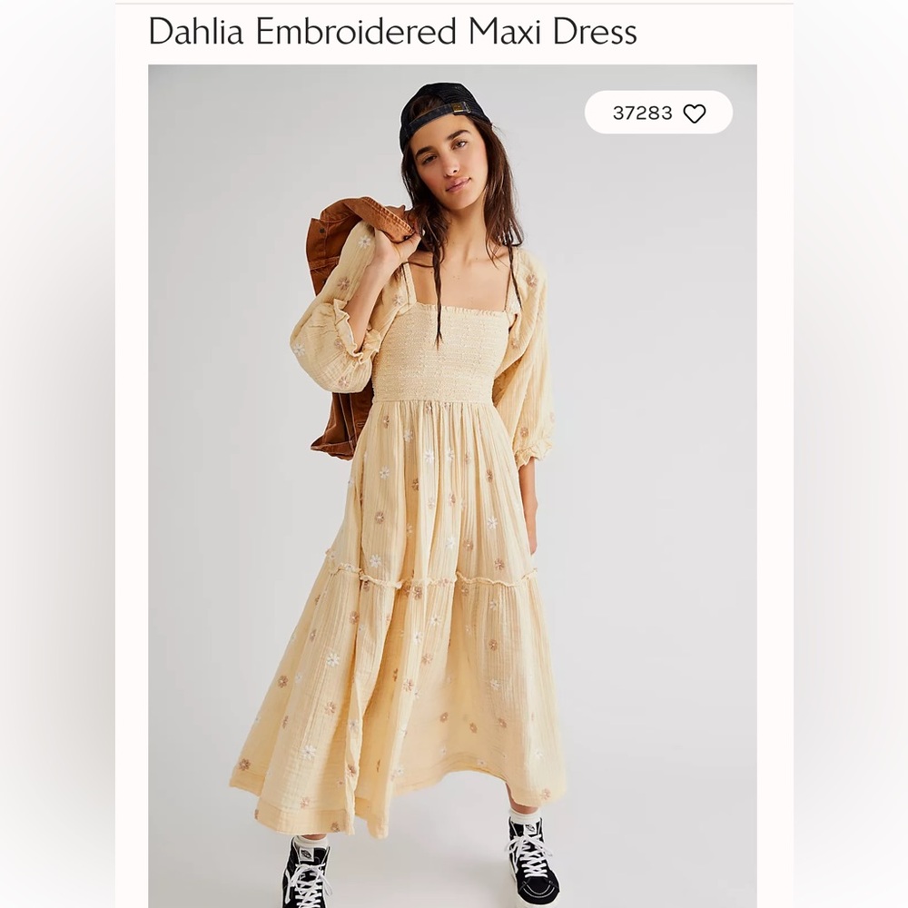 Free People Dahlia Maxi Dress - Pearl Island XS